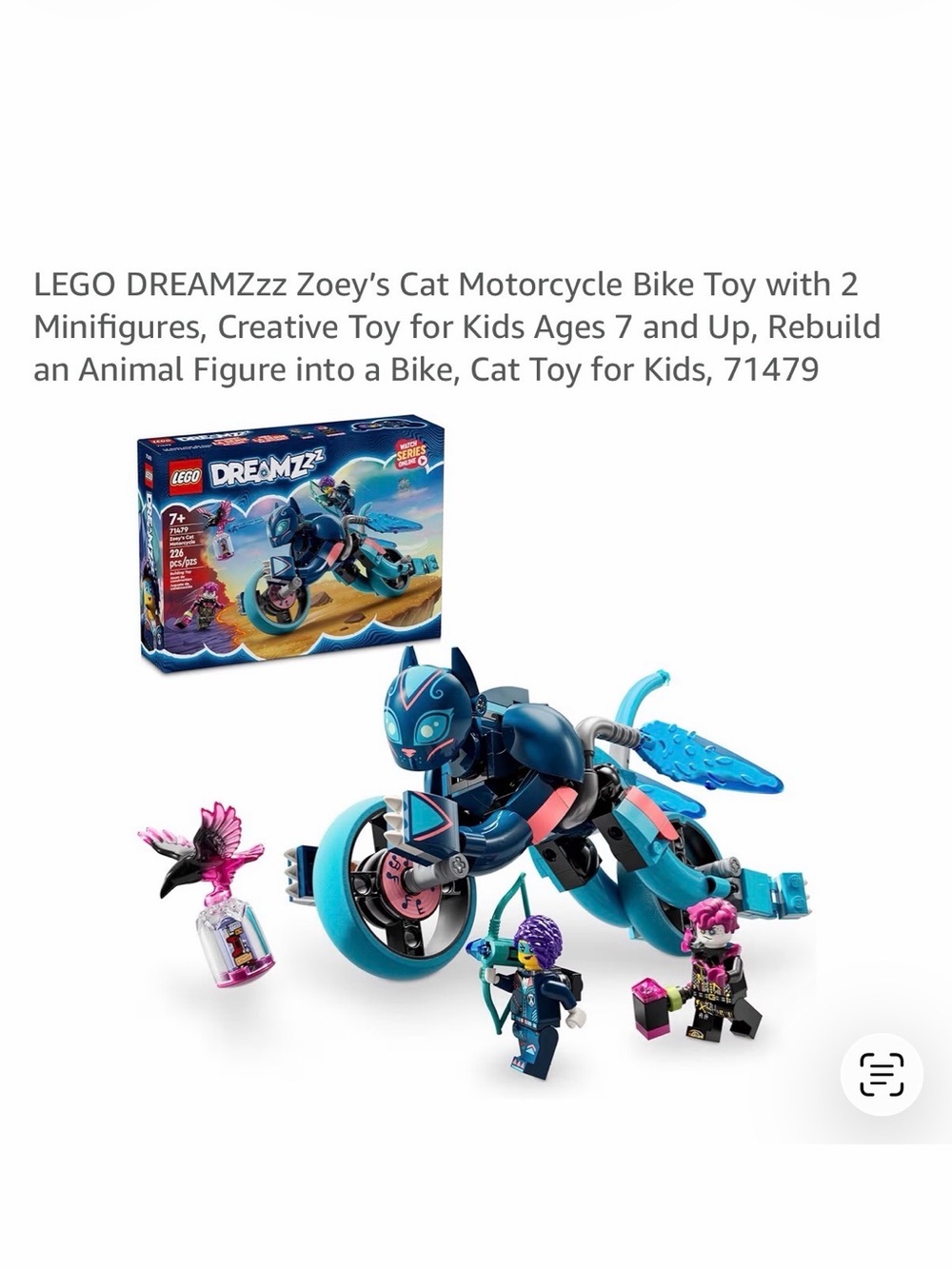Lego DreamZzz Blue and Pink Cat Motorcycle Build Set